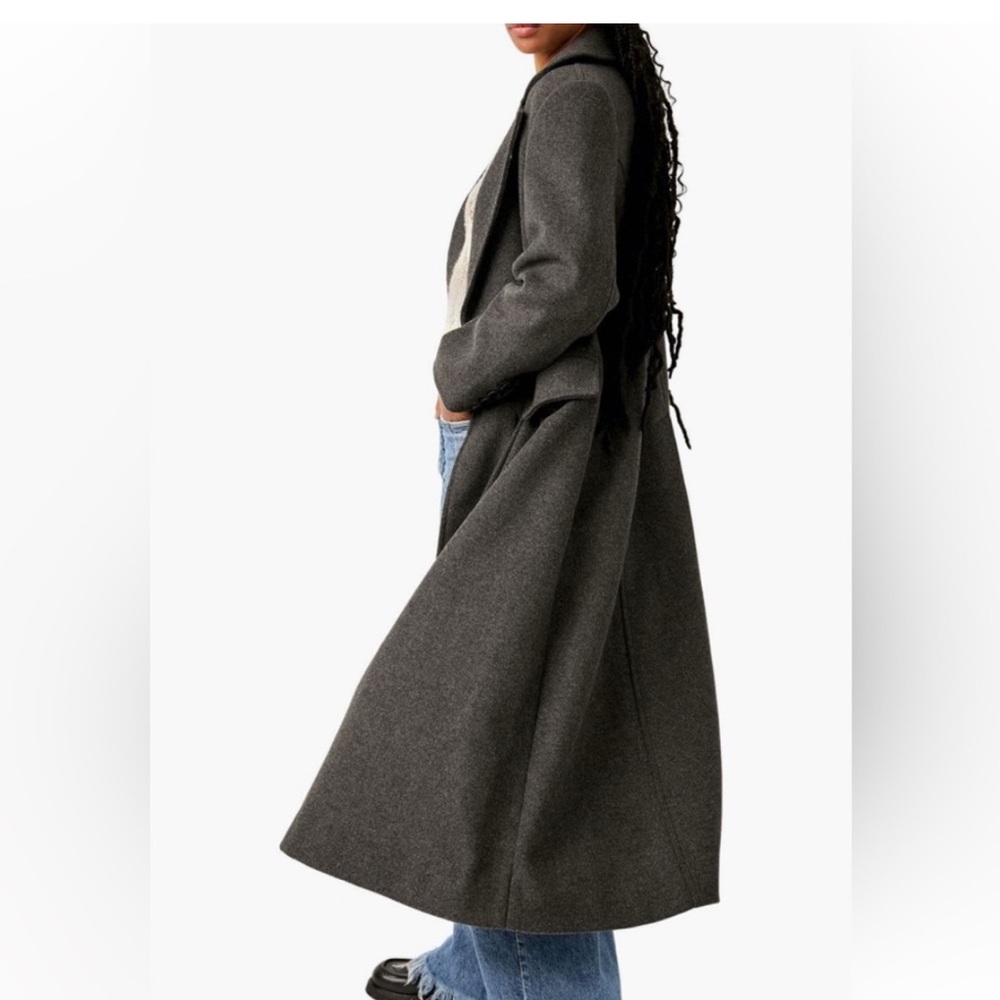 We The Free Wool Duster Victorian Jacket, Heather Charcoal, Size XS